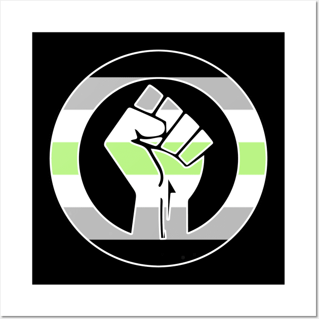 Black Lives Matter Fist Circled LGBTQ Flag Agender Wall Art by aaallsmiles